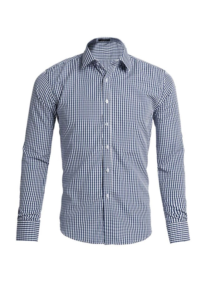 Sharpdo Collared Neck Shirt Navy/White - Image 1
