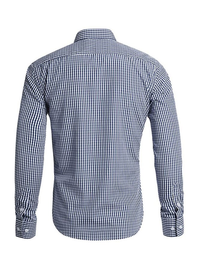 Sharpdo Collared Neck Shirt Navy/White - Image 2