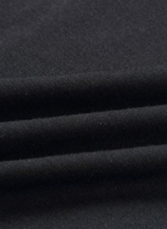 Round Neck Mini Dress Black