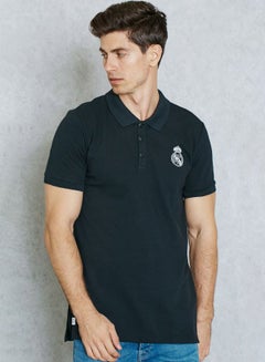 Real Madrid Collared Neck Polo Black