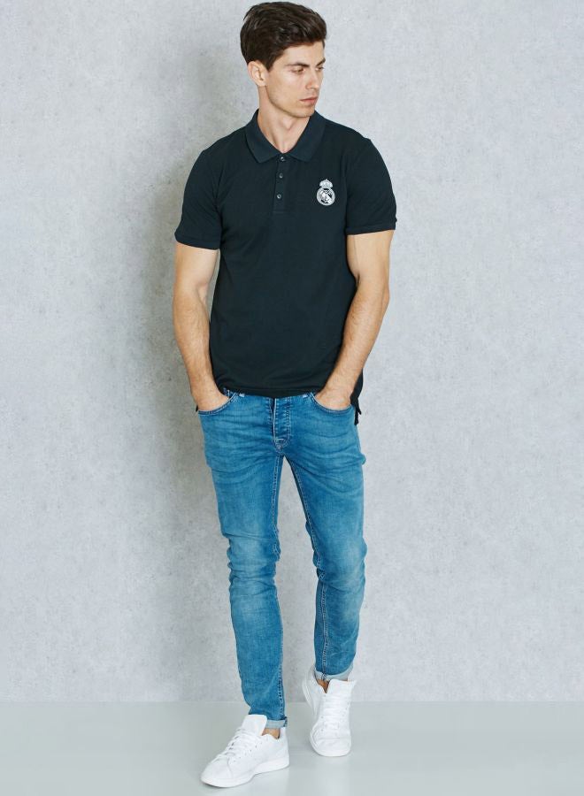 Adidas - Real Madrid Collared Neck Polo Black - Image 1