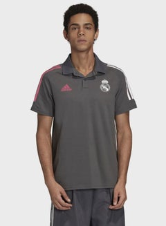 Real Madrid Solid Polo T-Shirt Grey/Red
