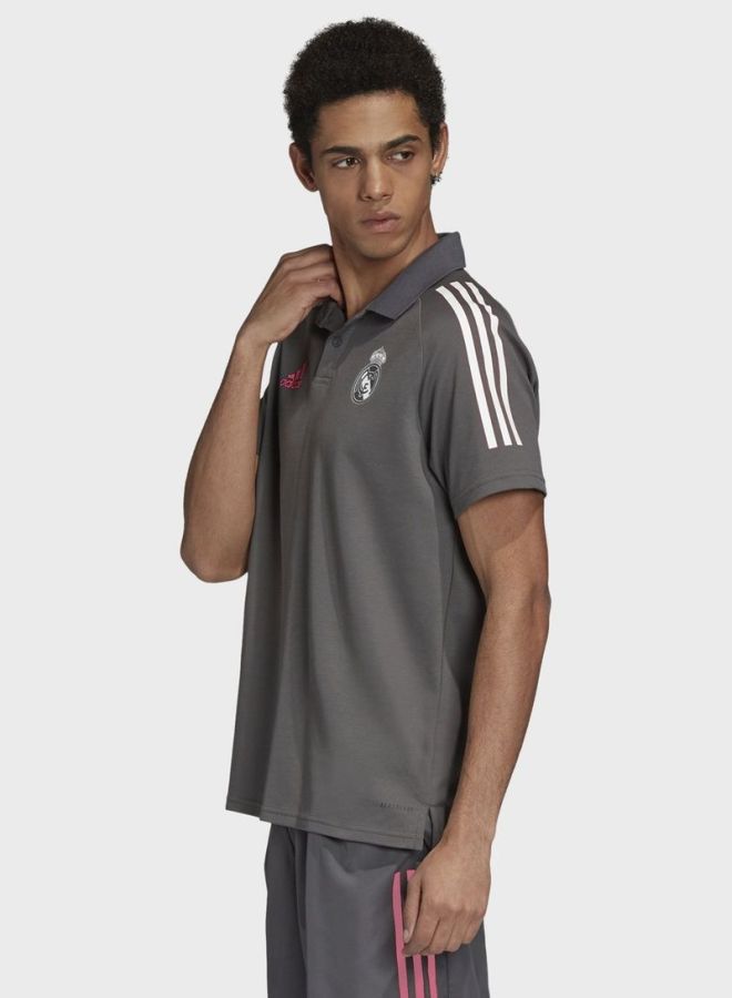 Adidas - Real Madrid Solid Polo T-Shirt Grey/Red - Image 1