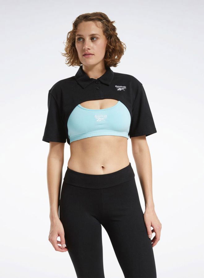 Reebok - Vector Cropped Polo Black - Image 1