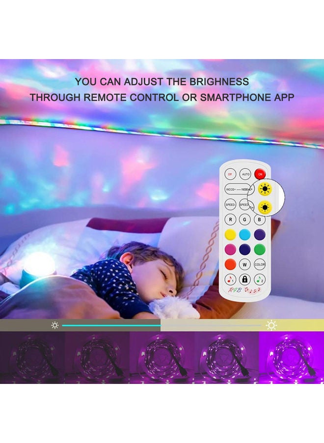 4-Piece RGB Color Changing LED Strip Light With Remote Control Multicolour 20meter