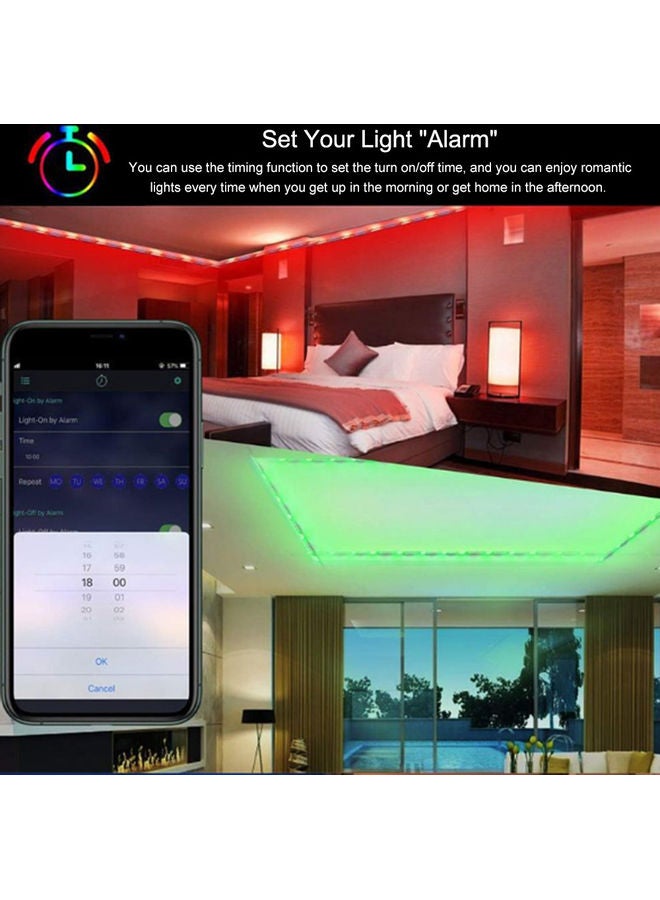 4-Piece RGB Color Changing LED Strip Light With Remote Control Multicolour 20meter
