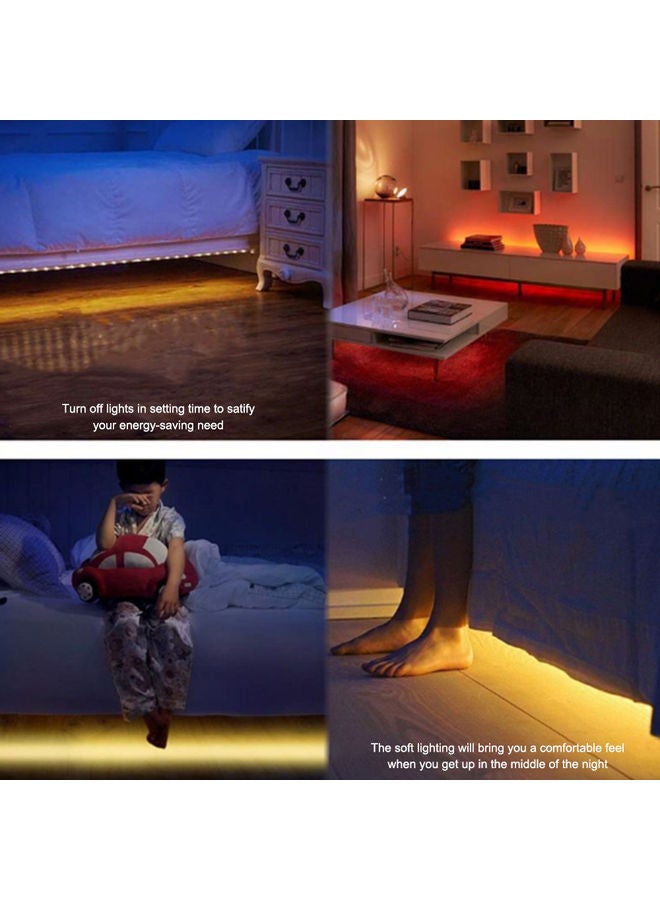 4-Piece RGB Color Changing LED Strip Light With Remote Control Multicolour 20meter