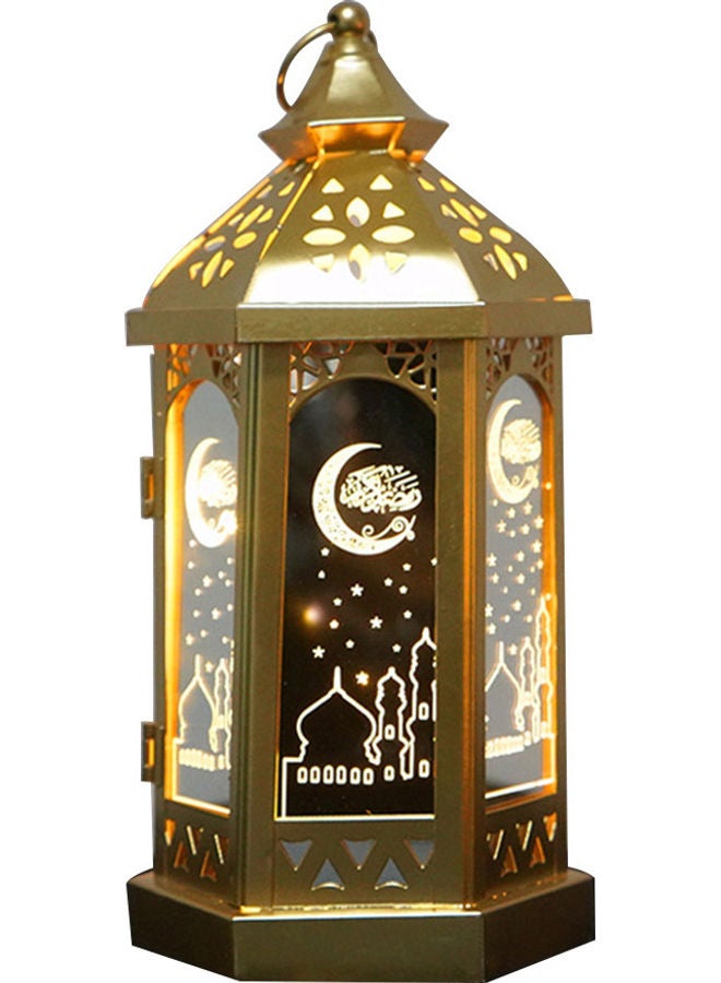 Ramadan Eid Mubarak Lantern Gold 30 x 12 x 15cm - Image 1