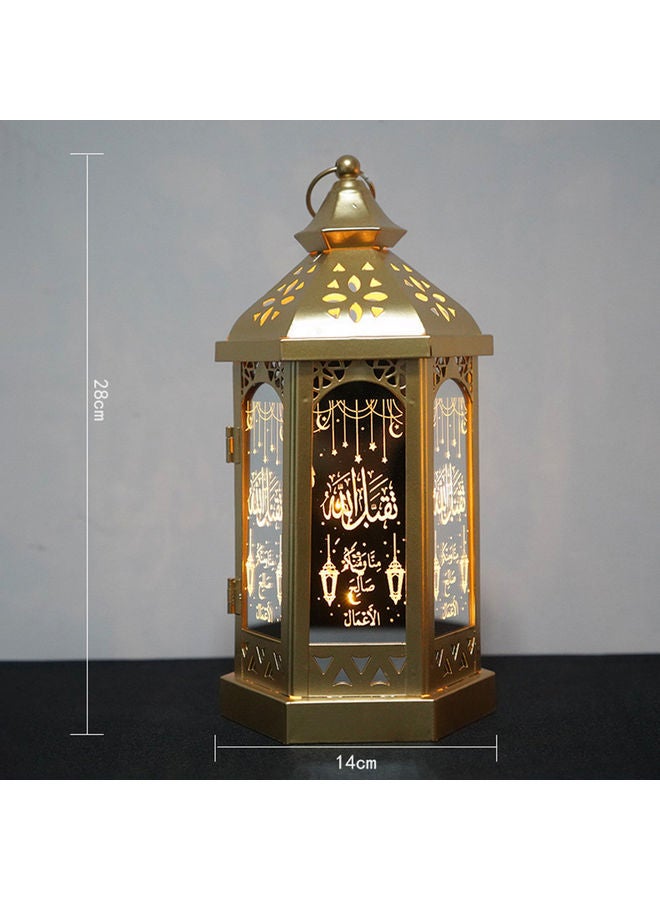 Ramadan Eid Mubarak Lantern Gold 30 x 12 x 15cm - Image 2
