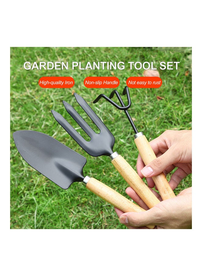 Generic 3 Pieces Garden Planting Tool Set Black 25.00 x 8.00 x 8.00cm  - Image 2