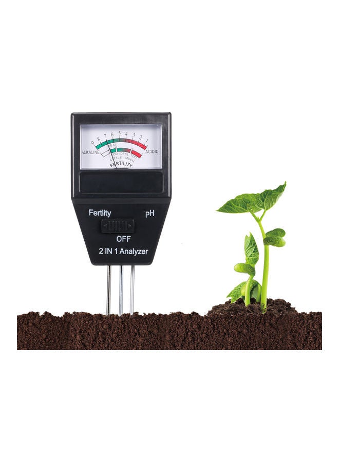 2-in-1  Soil pH Meter Black 26.00 x 3.50 x 10.50cm