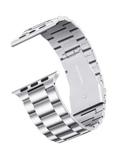 Solid Series Stainless Steel Metal Smartwatch Strap For Apple Watch Series 1/2/3/4/5 Silver