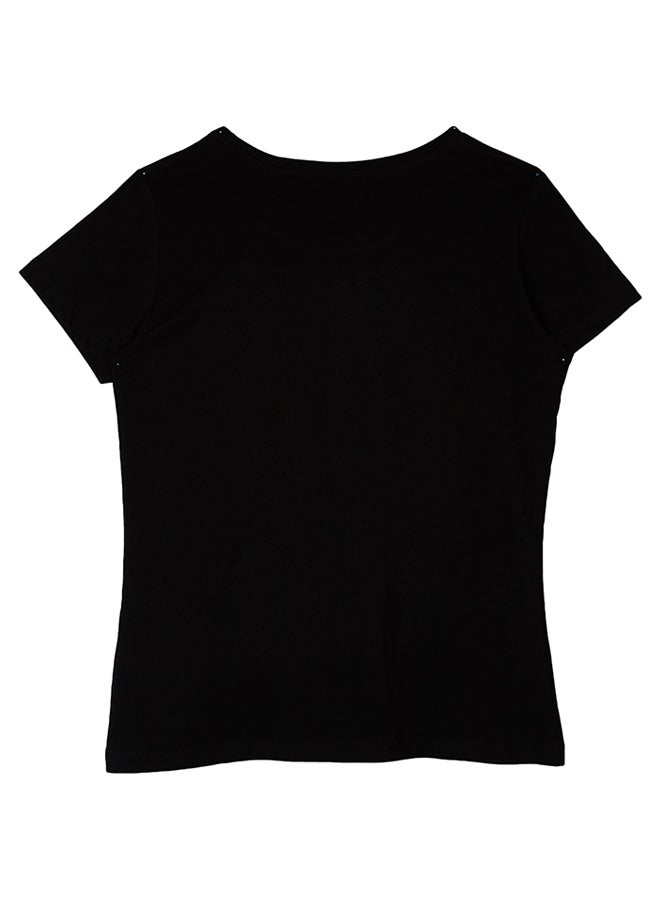 بي&سي تيشيرت كاجوال بقصة ضيقة أسود/ذهبي - Image 2