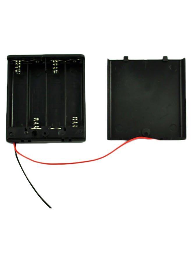 TechMaze - Battery Holder 4xAA With Switch and Cover Black 6.7 x 6.3 x 1.9cm - Image 1