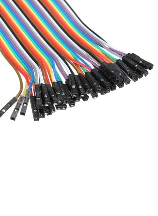 TechMaze DuPont Jumper Wires Set Female To Female [40 Jumpers per set] Multicolour 20cm 
