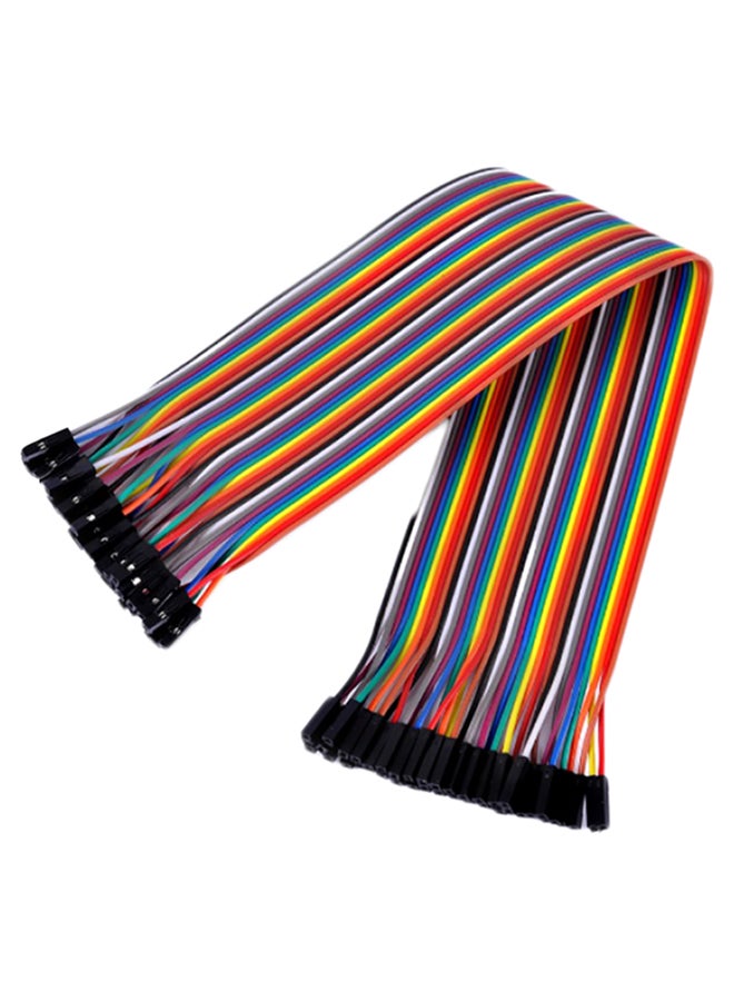 TechMaze DuPont Jumper Wires Set Female To Female [40 Jumpers per set] Multicolour 30cm 