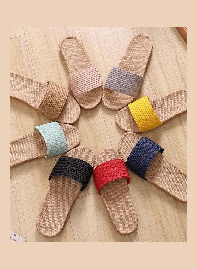 Linen Slippers Black/Beige - Image 3