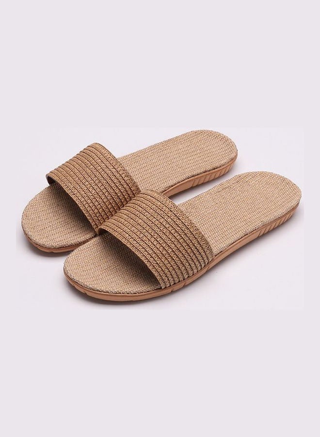 Linen Slippers Beige 