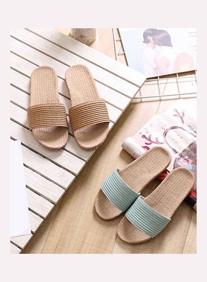 Linen Slippers Beige - Image 4