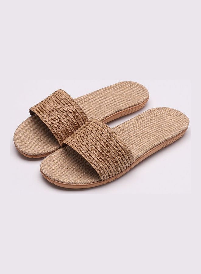 Linen Slippers Beige - Image 1