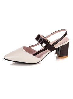 Generic New Pattern Coarse Heel Sandals Beige/Black 