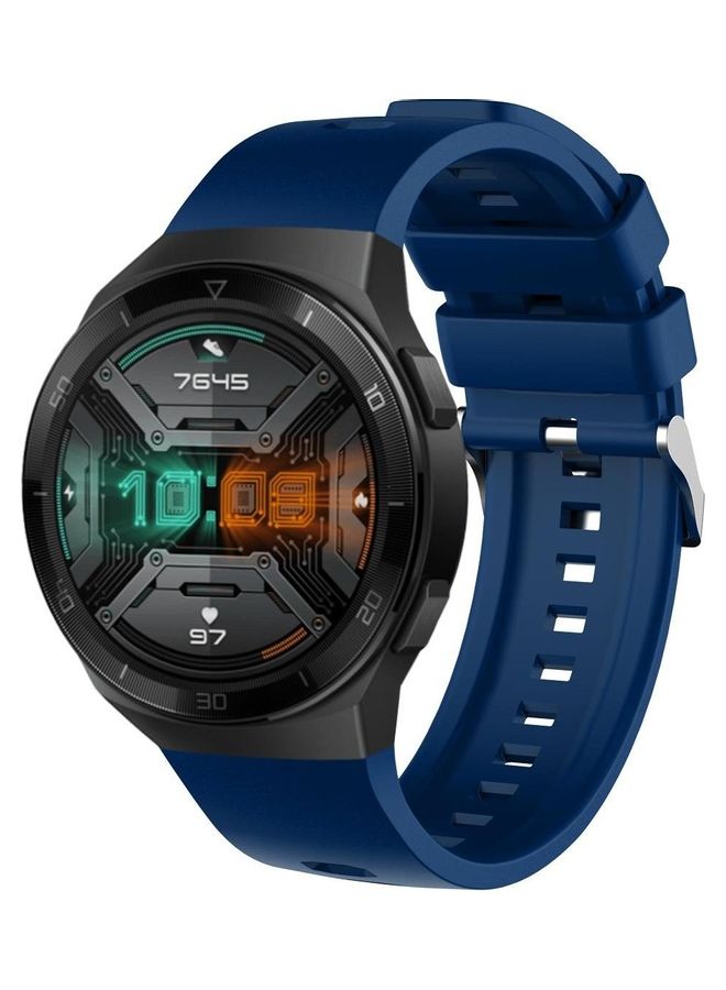 Sporty Replacement Silicone Watch Band For Huawei GT2E Blue  - Image 4