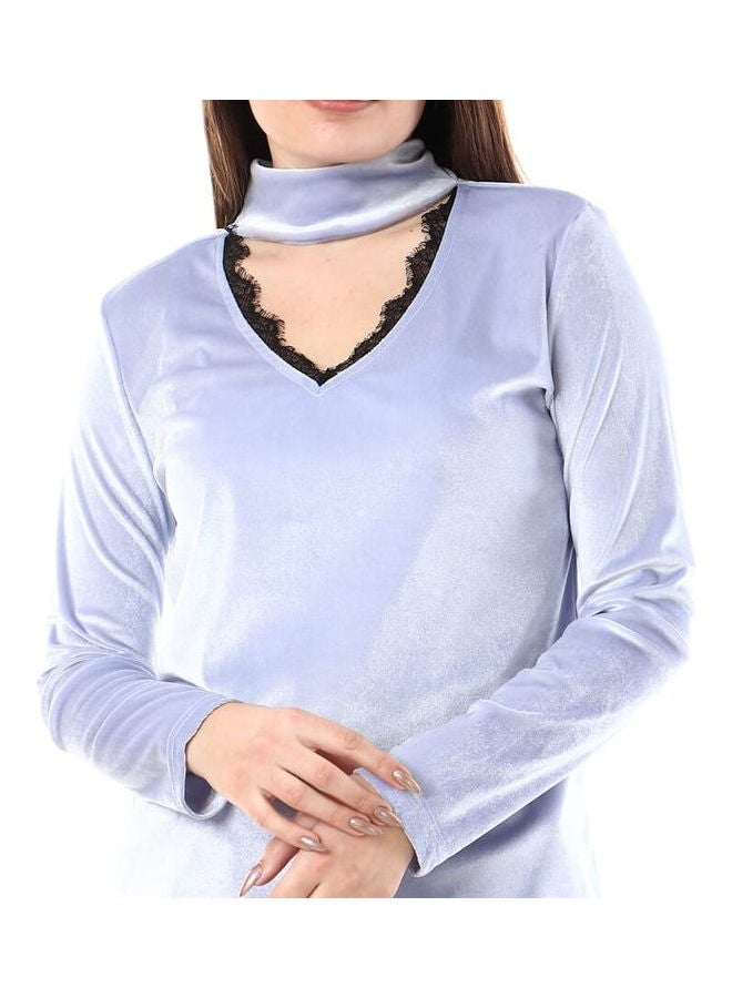Esla Casual Long sleeve Blouse Baby Blue - Image 1
