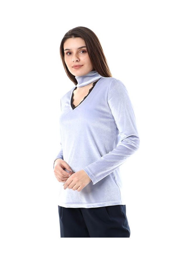 Esla Casual Long sleeve Blouse Baby Blue - Image 2