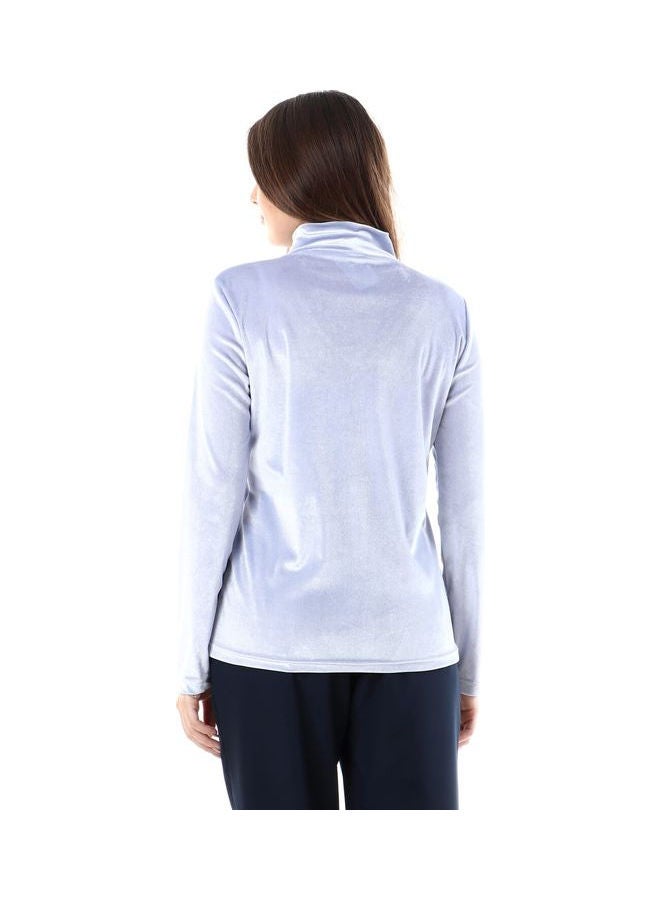 Esla Casual Long sleeve Blouse Baby Blue - Image 3