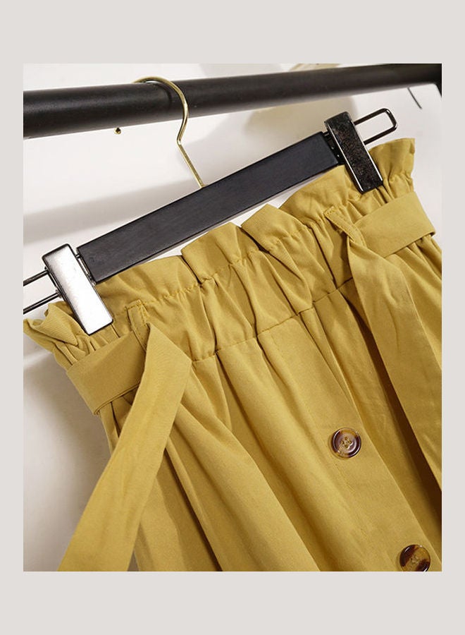 High Waist Midi Skirt Ginger Yellow - Image 5