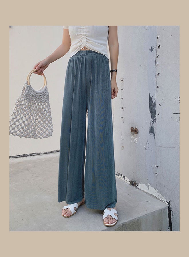 Wide Leg Straight Trousers Green - Image 1