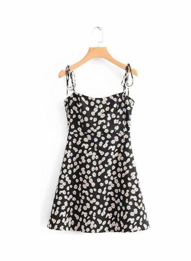 Daisy Printed Dress Black/White - Image 1