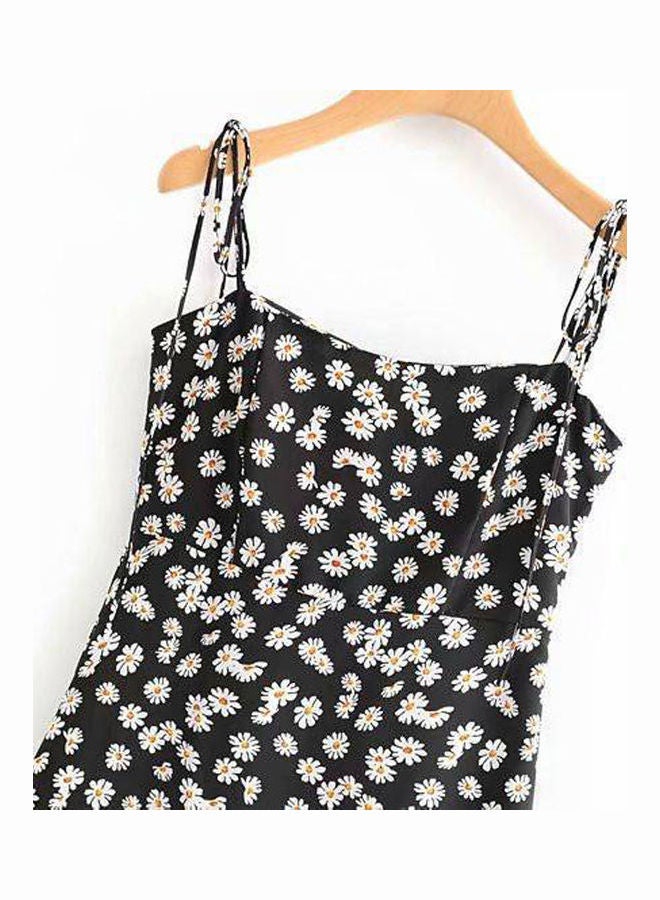 Daisy Printed Dress Black/White - Image 2