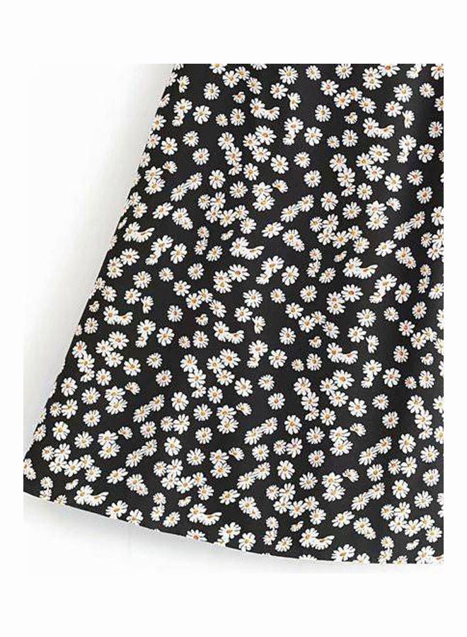 Daisy Printed Dress Black/White - Image 3