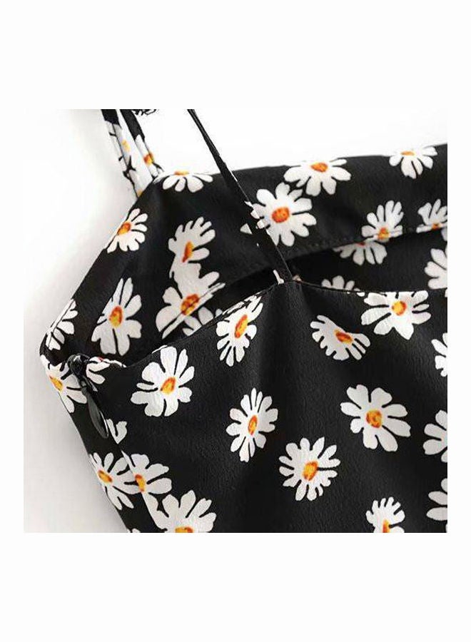 Daisy Printed Dress Black/White - Image 5
