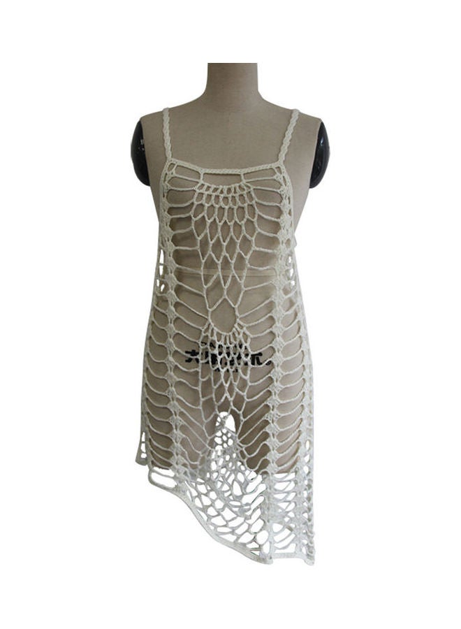 Solid Knitted Cover Up White - Image 2