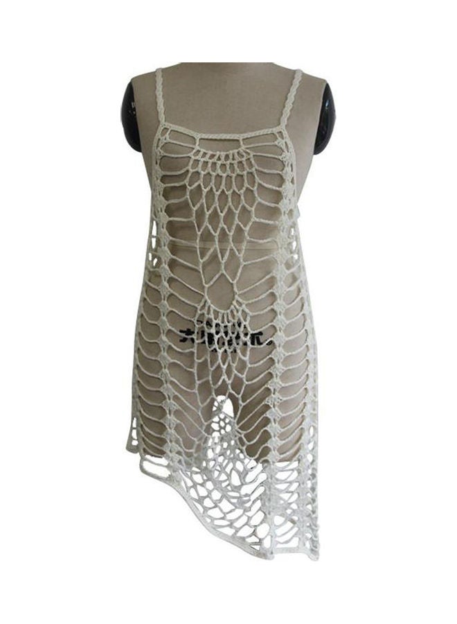 Solid Knitted Cover Up White - Image 4