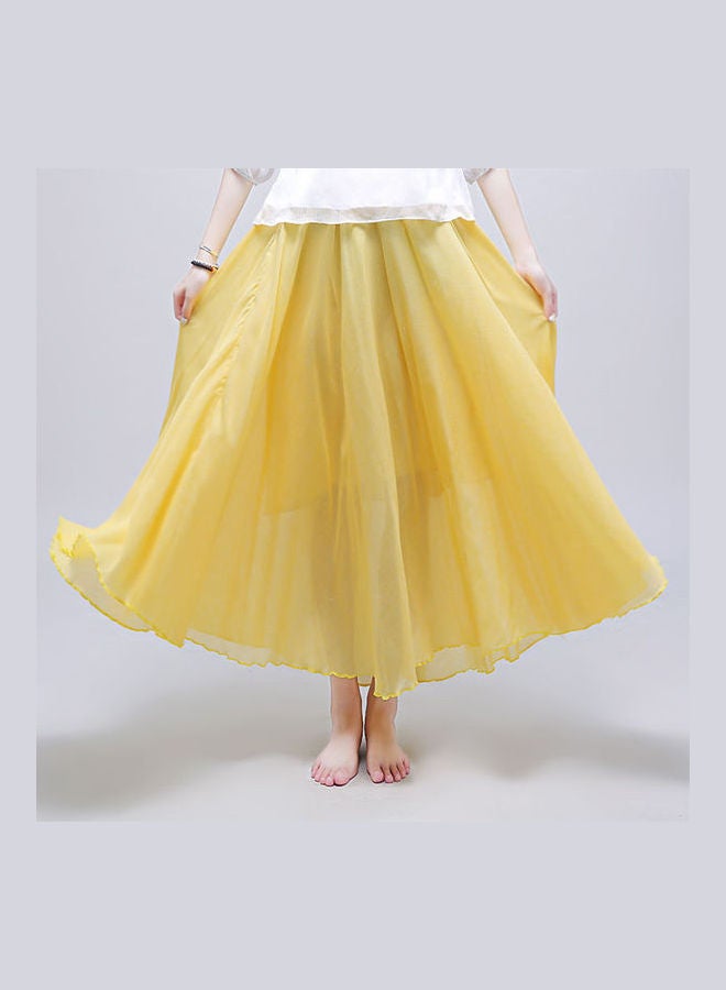 Solid Maxi Skirt Yellow  - Image 1