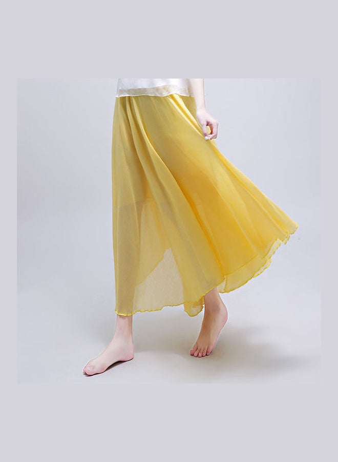 Solid Maxi Skirt Yellow  - Image 2