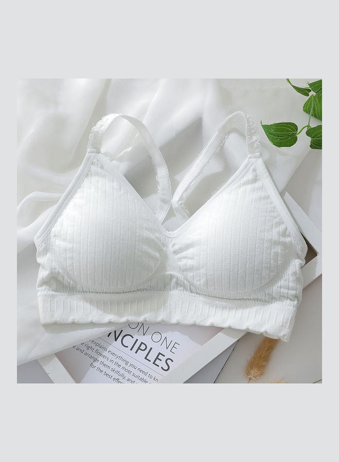 Lace Padded Bra White
