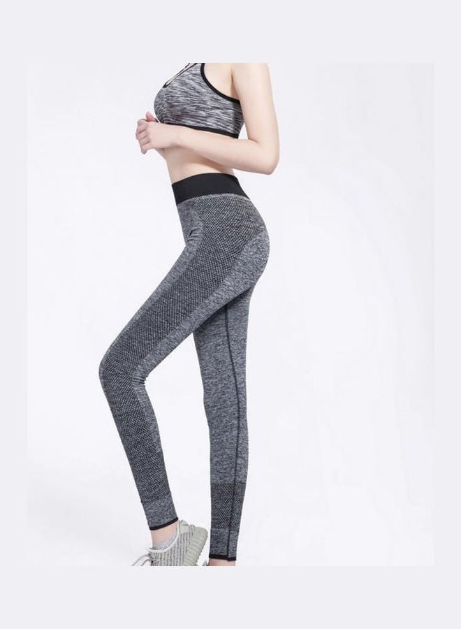 Solid Slim Yoga Pants Gray - Image 3