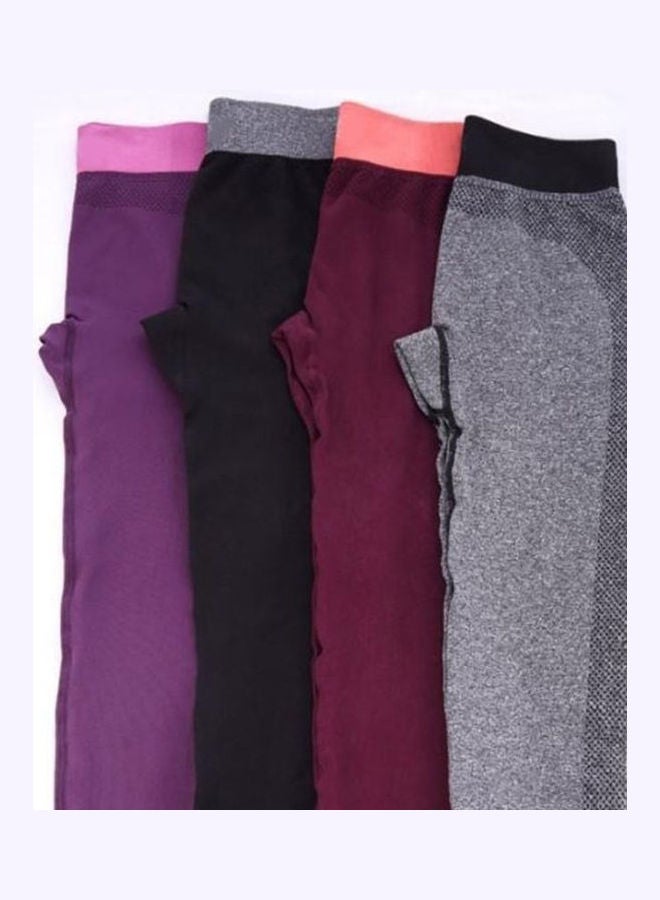 Solid Slim Yoga Pants Gray - Image 4