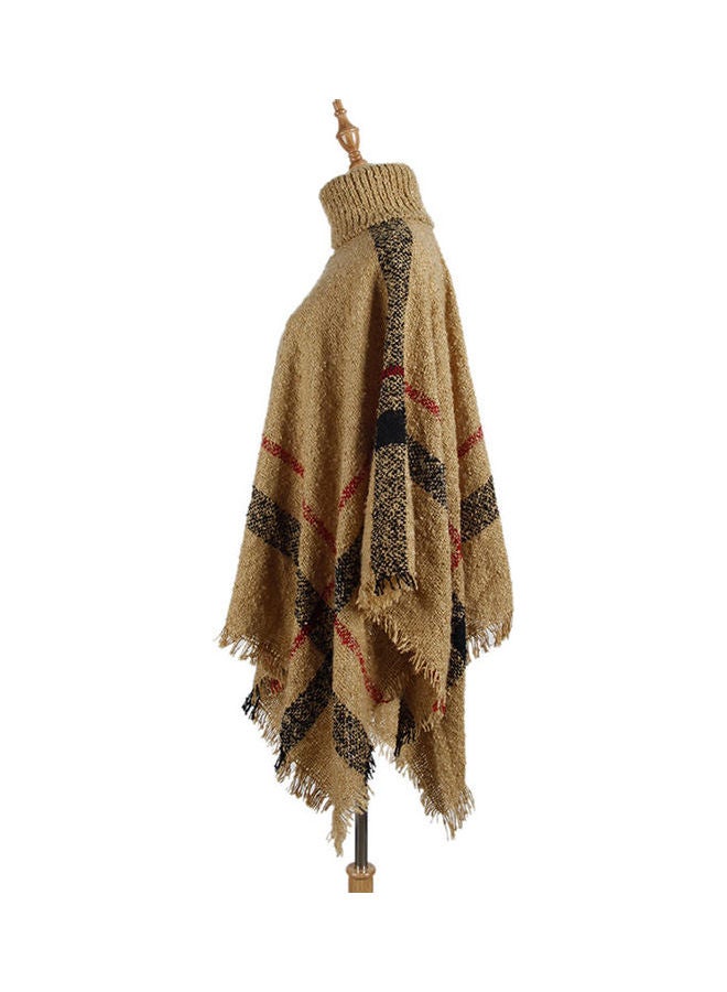 Generic Tartan Tassel Scarf Wrap Dark  Khaki  - Image 2
