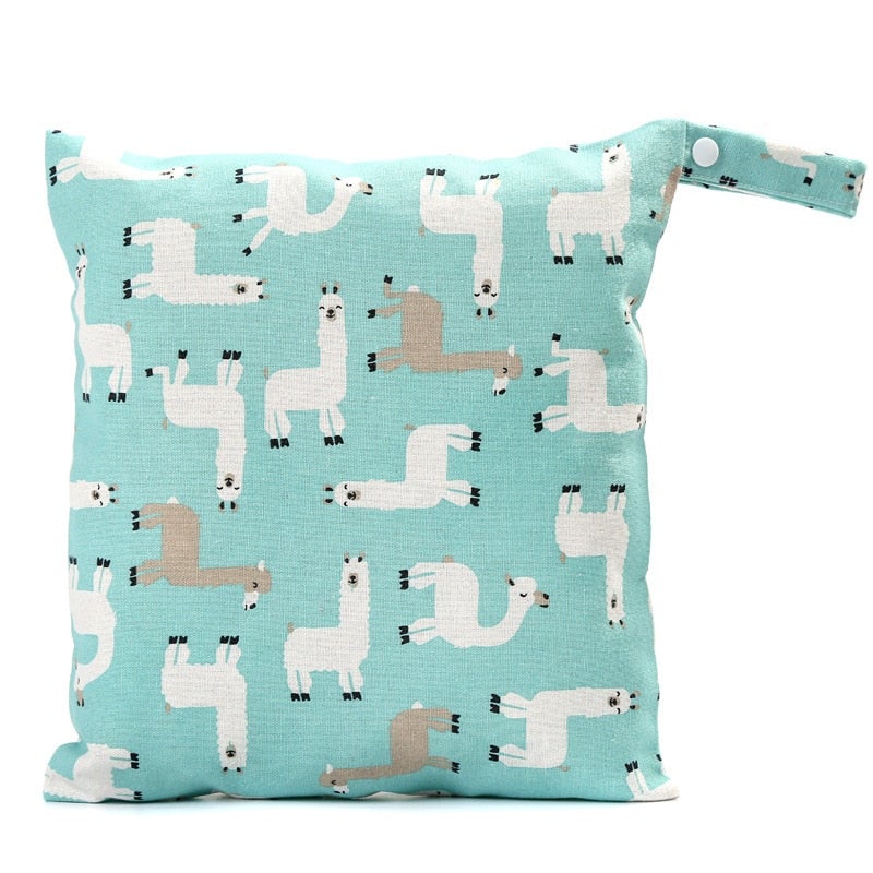 1-Piece Cartoon Animal Patterned Canvas Baby's Diaper Bag - Image 1