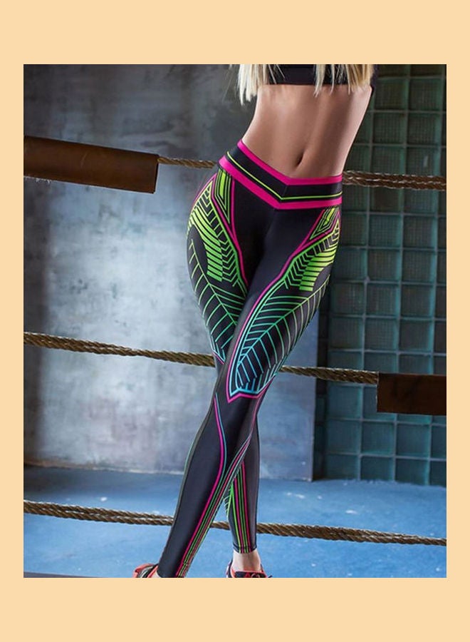 Printed High Waist Yoga Pants Sportswear Multicolour  - Image 5