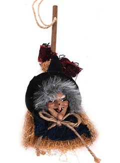 Halloween Hanging Witch On Broomstick blue 17.50*9.50*11.00cm