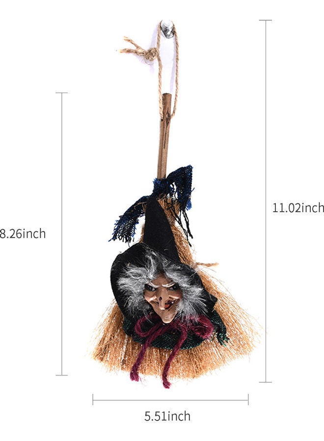 Generic - Halloween Hanging Witch On Broomstick blue 17.50*9.50*11.00cm - Image 1