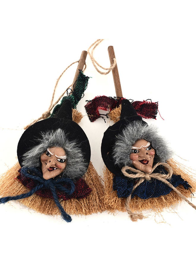 Generic - Halloween Hanging Witch On Broomstick blue 17.50*9.50*11.00cm - Image 1