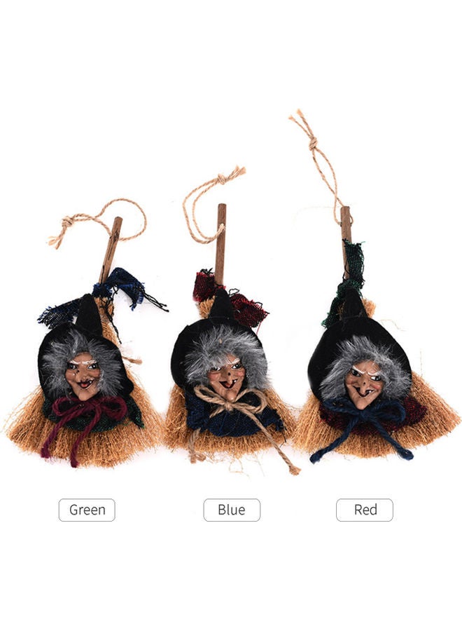 Generic - Halloween Hanging Witch On Broomstick blue 17.50*9.50*11.00cm - Image 1