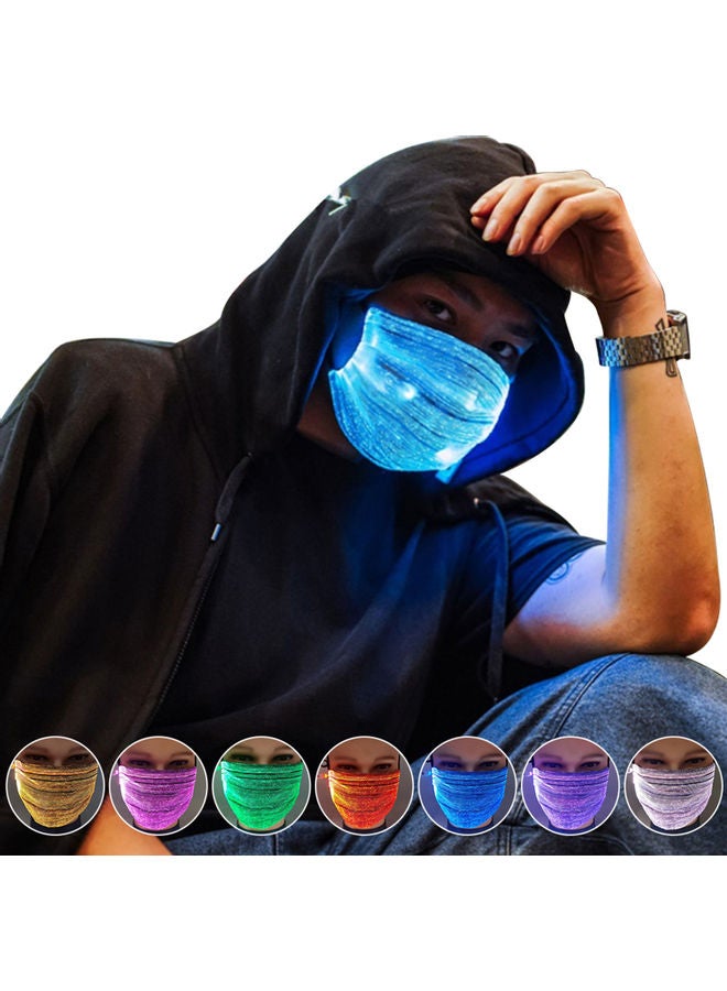 7 Color USB Rechargeable LED Face Mask Blue 8.00 x 3.00 x 5.00cm - Image 1